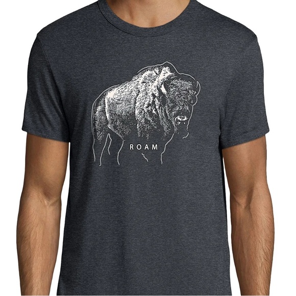 Roam Graphic Men's T-Shirt - Charcoal Gray Size M - Picture 2 of 4